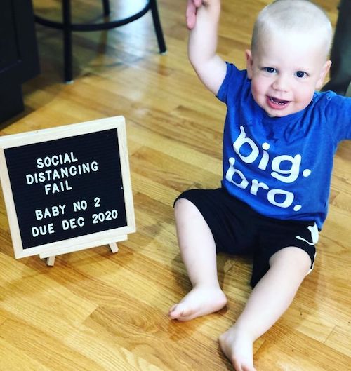 12 Of The Best Creative 'Quarantine Baby' Pregnancy Announcements big bro